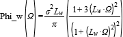 Phi_w(Omega)=sigma^2*L_w/pi*((1+3*(L_w*Omega)^2)/(1+(L_w*Omega)^2)^2)