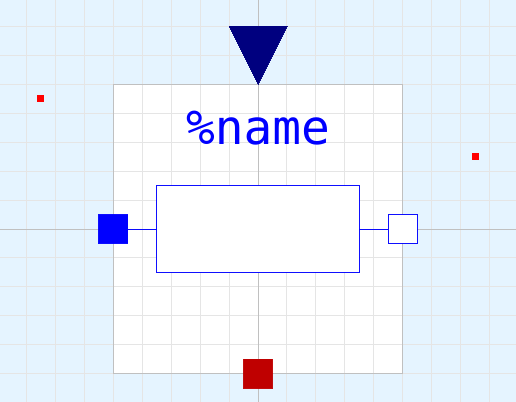 Component name placed between actual icon and connector